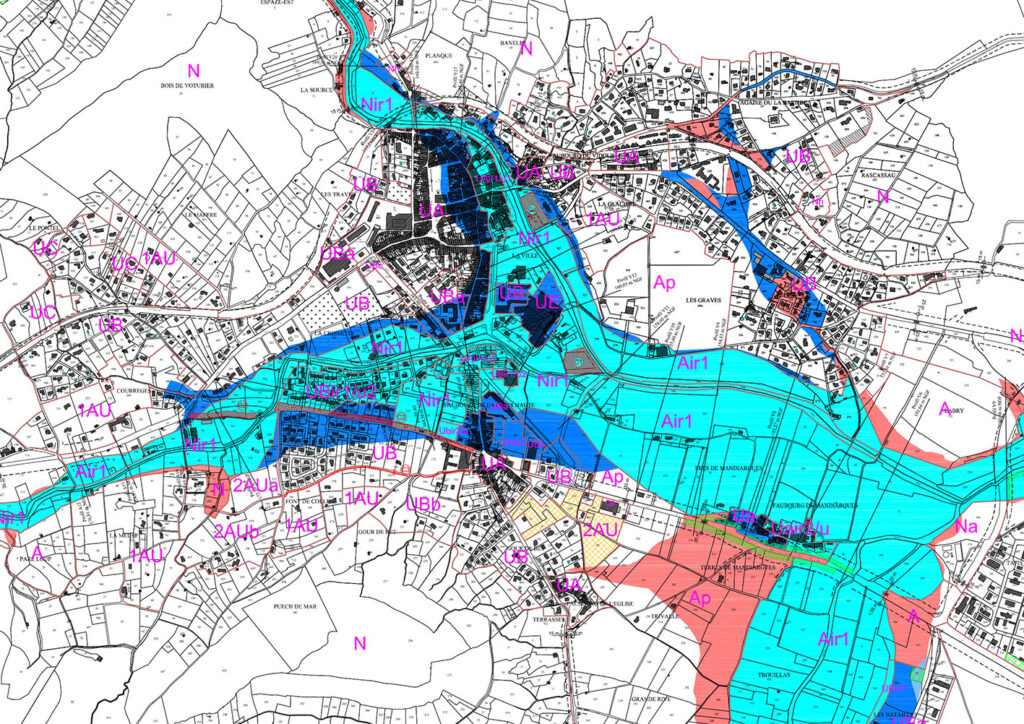 Plan zones inondables St-Hippolye du Fort
