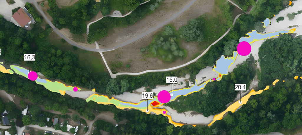 Vidourle : Cartographie - refuges thermiques