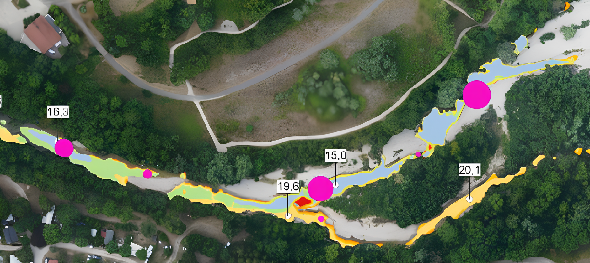 Vidourle : Cartographie - refuges thermiques