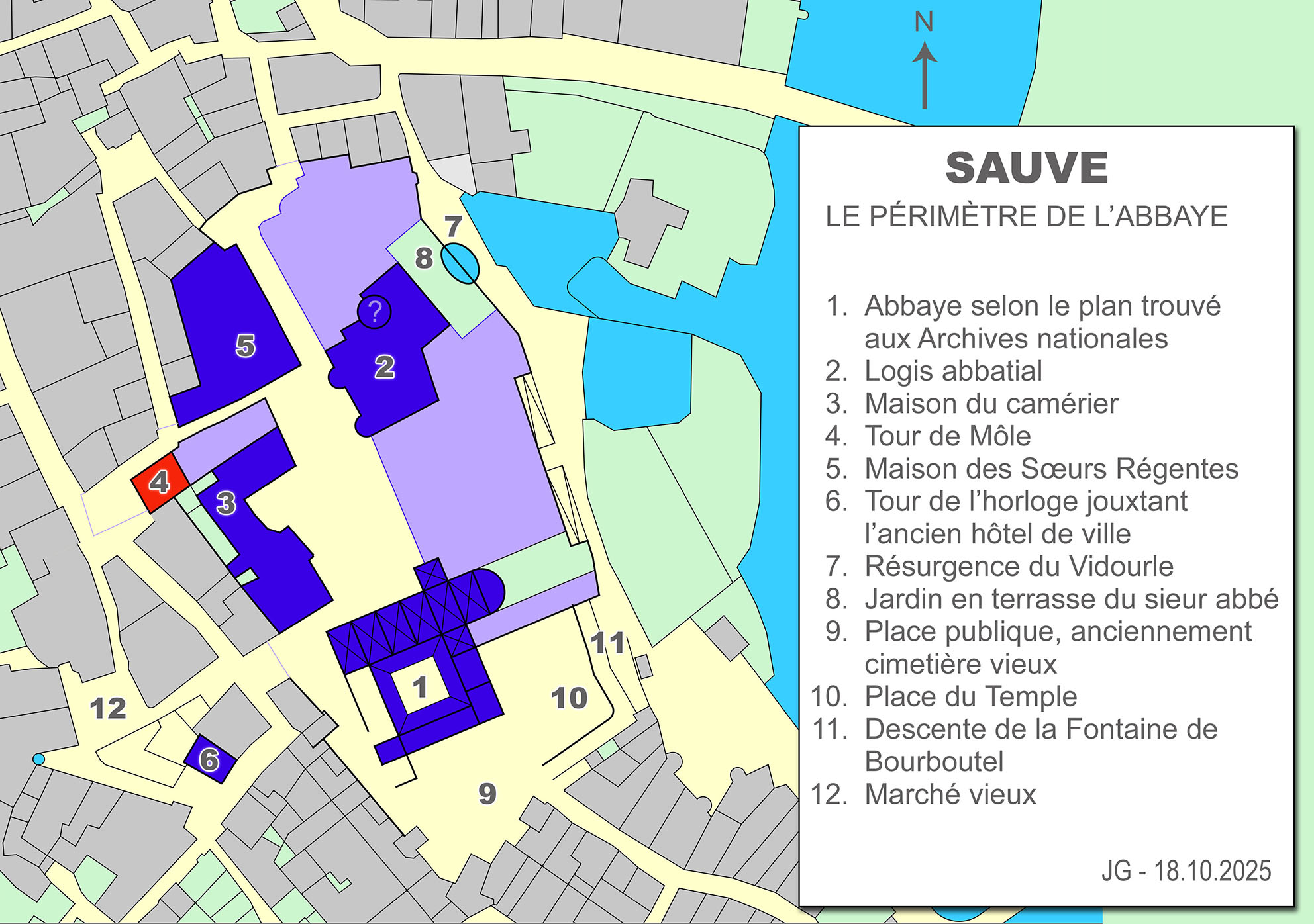 Le croquis reporté sur fond de cadastre contemporain – crédits : Jeroen van der Goot